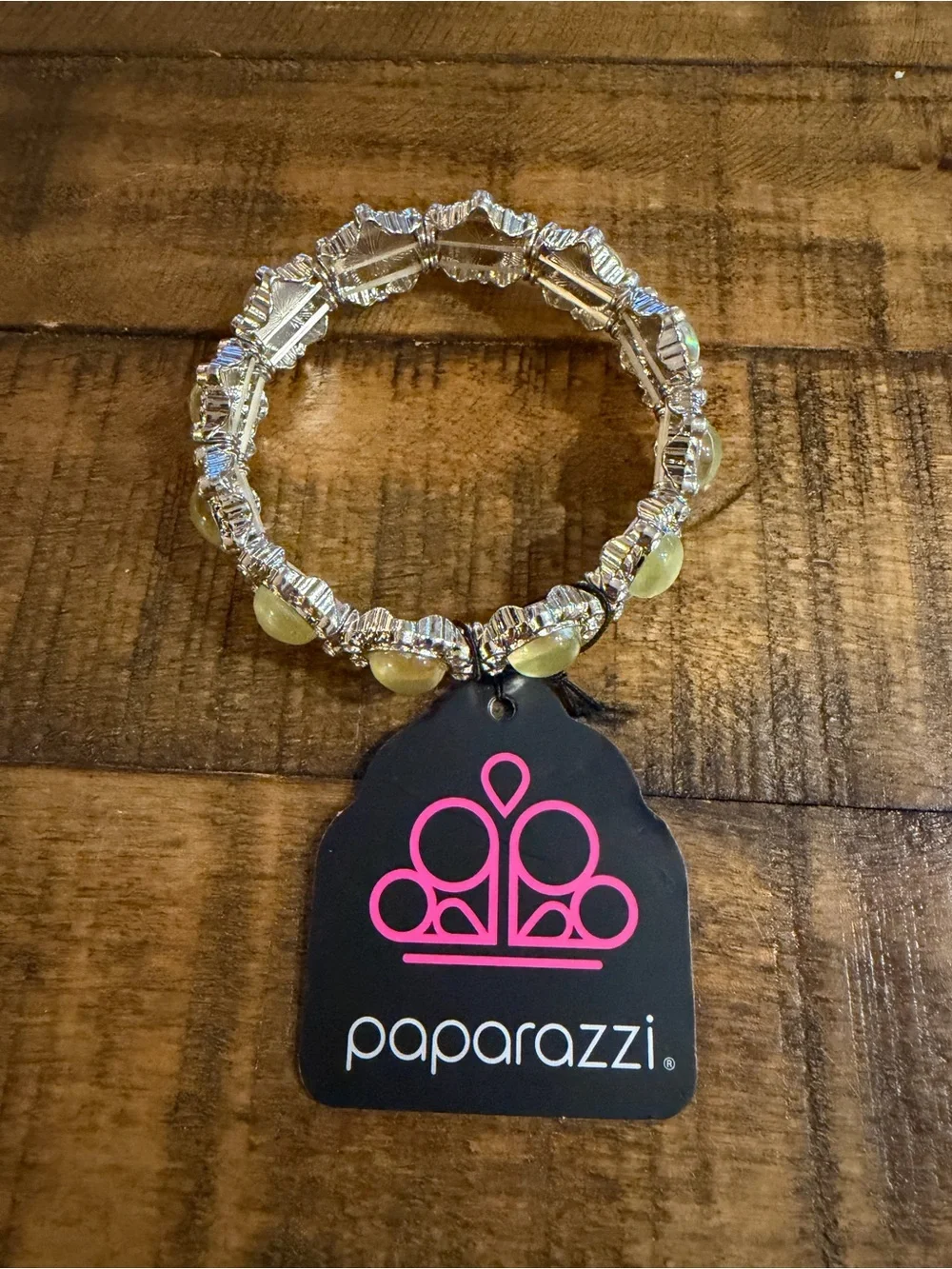 Paparazzi Iridescent Yellow Opal-Effect Stretch Bracelet